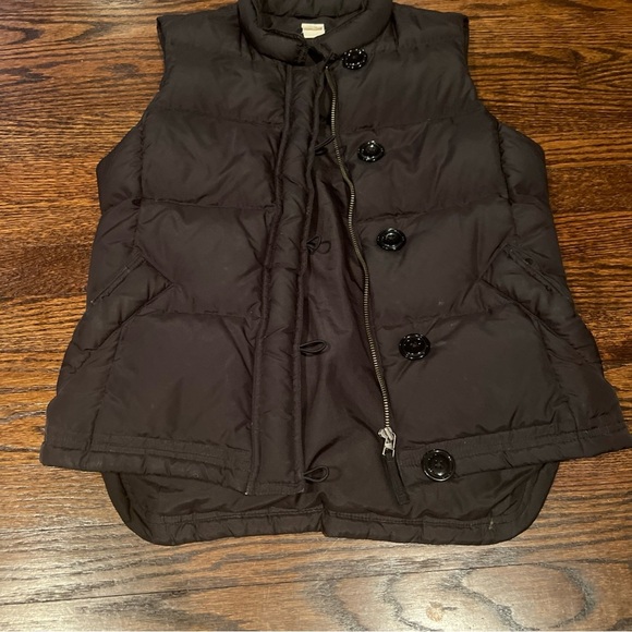 J. Crew Womens Full Zipper Button 80% Down Fill Puffer Vest Small Black Poly - Picture 2 of 7